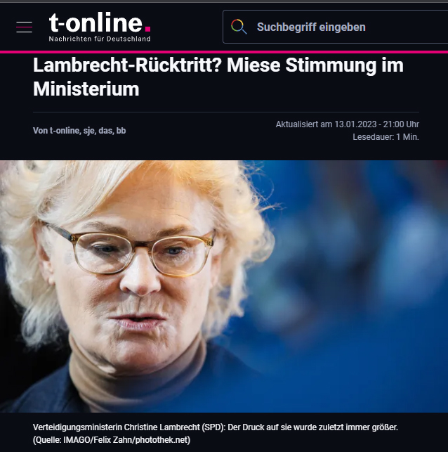 Bericht: Christine Lambrecht soll ihren Rücktritt planen