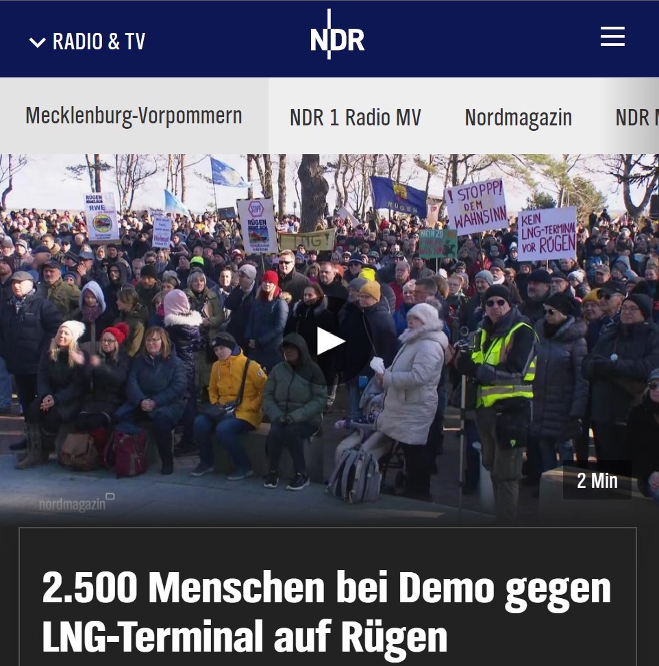 2.500 Menschen bei Demo gegen LNG-Terminal auf Rügen