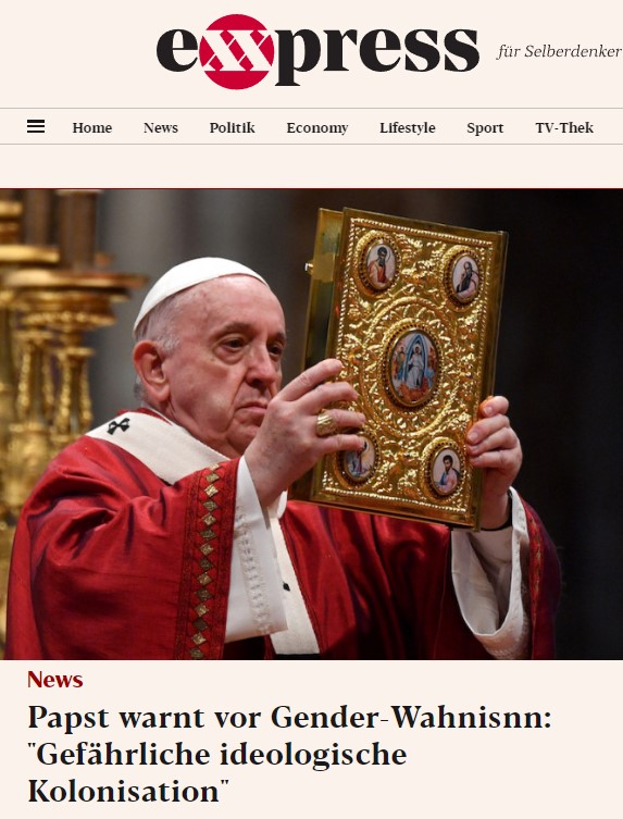 Papst warnt vor Gender-Wahnisnn: "Gefährliche ideologische Kolonisation"