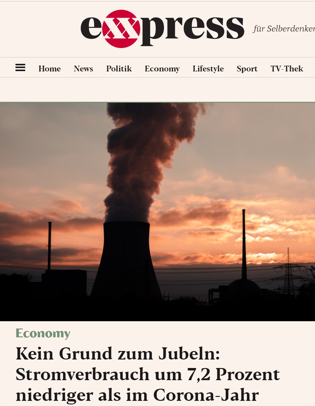 Österreich: Kein Grund zum Jubeln - Stromverbrauch um 7,2 Prozent niedriger als im Corona-Jahr
