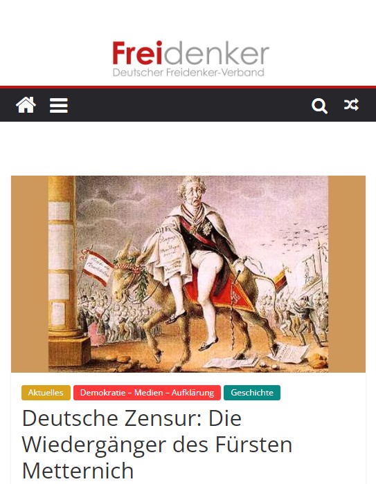 Deutsche Zensur: Die Wiedergänger des Fürsten Metternich