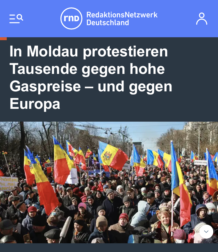 In Moldau protestieren Tausende gegen hohe Gaspreise – und gegen Europa