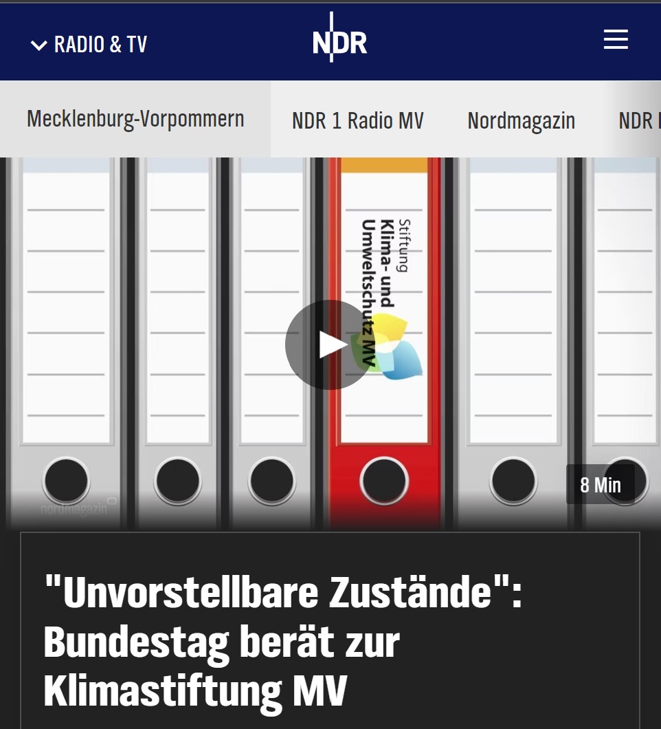 "Unvorstellbare Zustände": Bundestag berät zur Klimastiftung MV