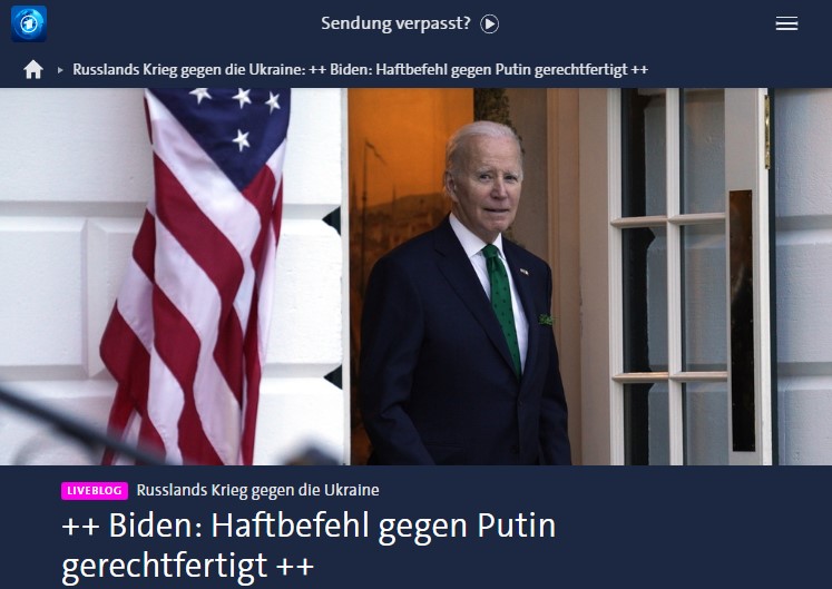 Biden: Haftbefehl gegen Putin gerechtfertigt