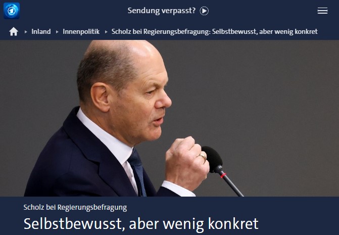 Scholz bei Regierungsbefragung: Selbstbewusst, aber wenig konkret