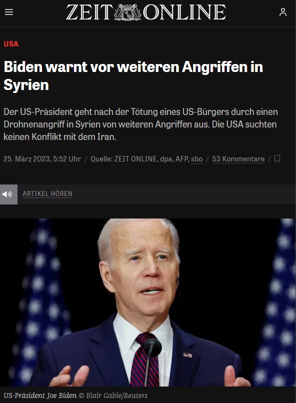 USA: Biden warnt vor weiteren Angriffen in Syrien