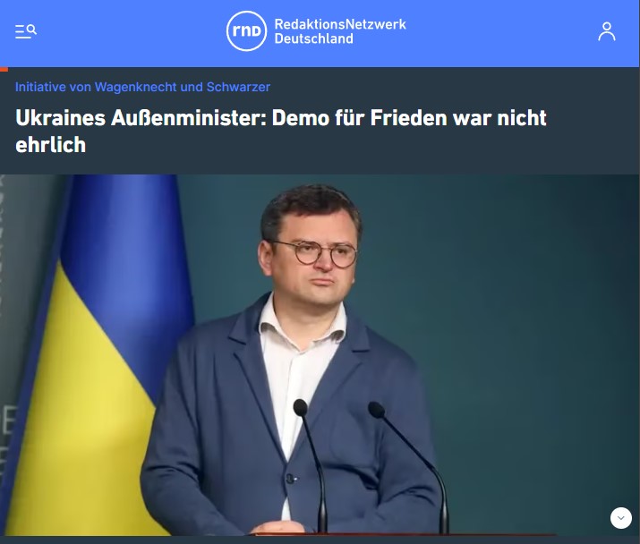 Ukraines Außenminister: Demo für Frieden war nicht ehrlich