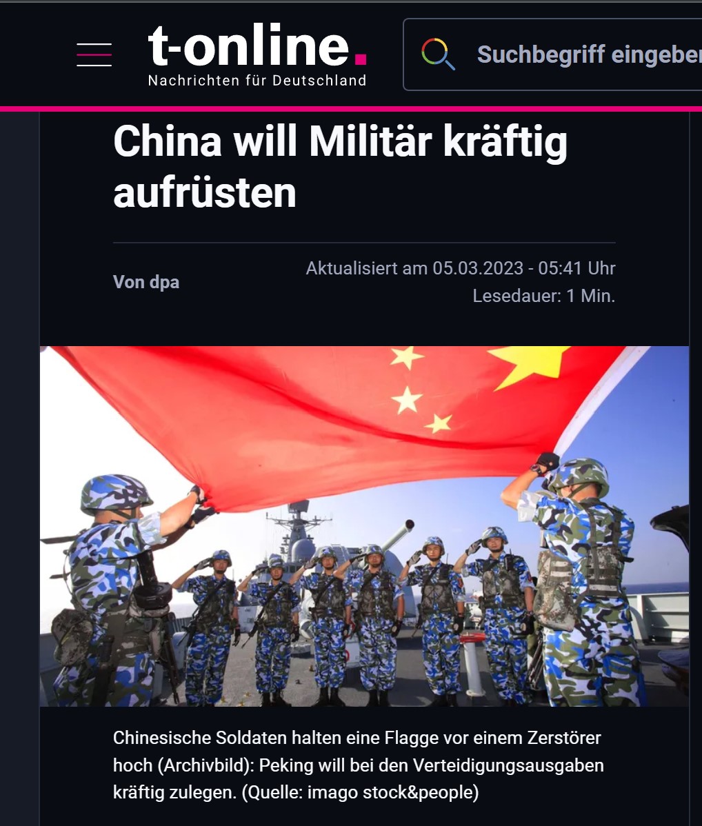 China will Militär kräftig aufrüsten