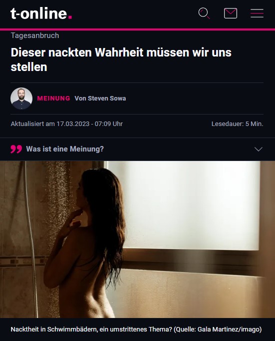 Ein weiterer Schritt: Entsexualisierung der weiblichen Brust. Noch ein Schritt. In welche Richtung?