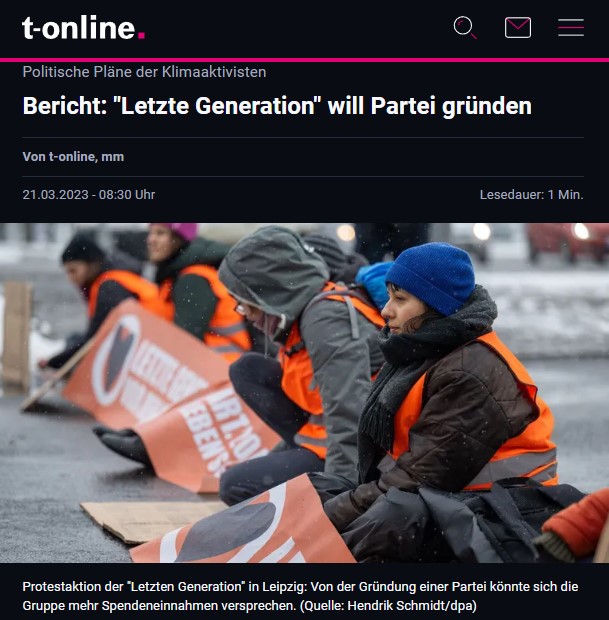 Bericht: "Letzte Generation" will Partei gründen