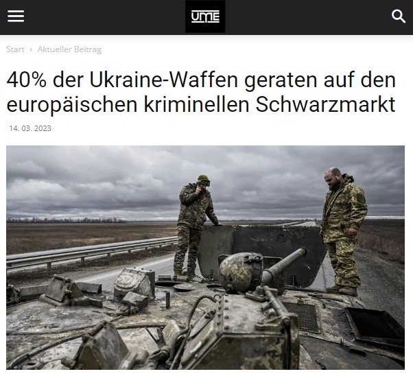 40% der Ukraine-Waffen geraten auf den europäischen kriminellen Schwarzmarkt