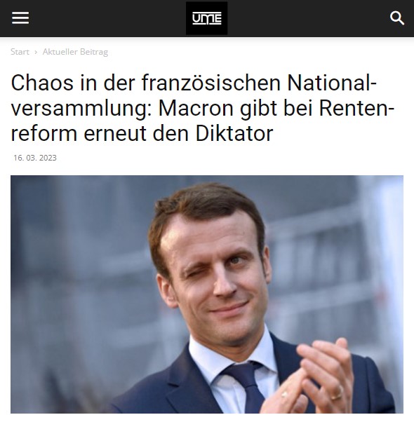 Chaos in der französischen Nationalversammlung: Macron gibt bei Rentenreform erneut den Diktator