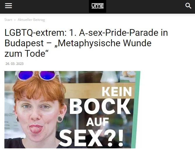 LGBTQ-extrem: 1. A‑sex-Pride-Parade in Budapest – „Metaphysische Wunde zum Tode“