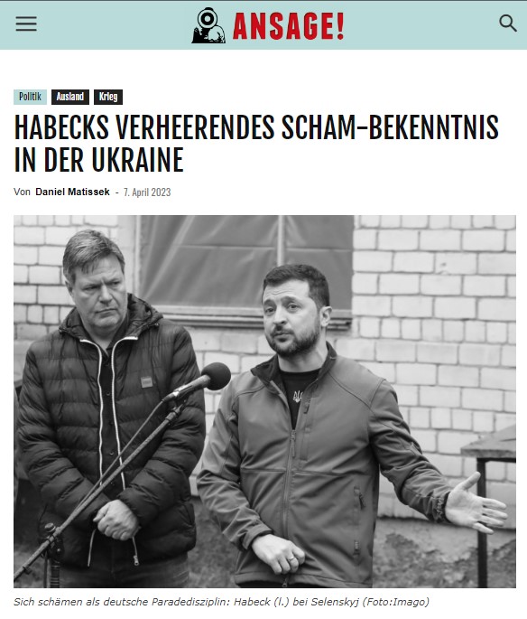 HABECKS VERHEERENDES SCHAM-BEKENNTNIS IN DER UKRAINE
