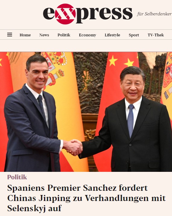Spaniens Premier Sanchez fordert Chinas Jinping zu Verhandlungen mit Selenskyj auf