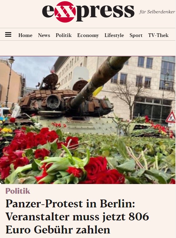 Panzer-Protest in Berlin: Veranstalter muss jetzt 806 Euro Gebühr zahlen