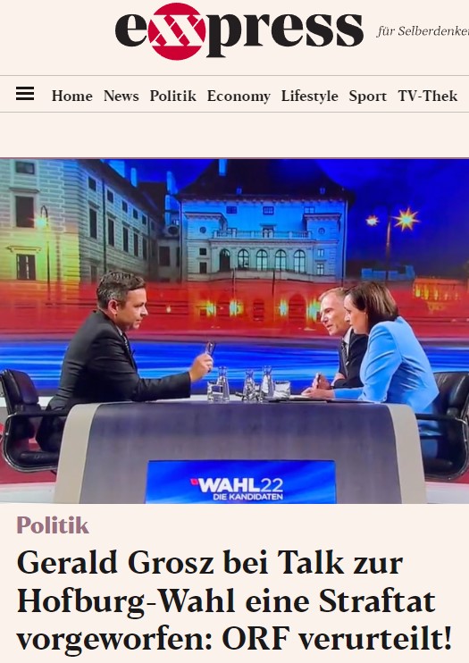 Gerald Grosz bei Talk zur Hofburg-Wahl eine Straftat vorgeworfen: ORF verurteilt!