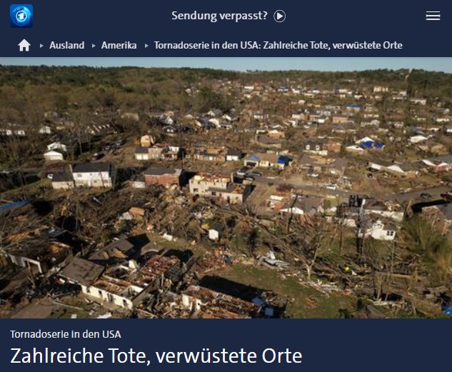 Tornadoserie in den USA: Zahlreiche Tote, verwüstete Orte