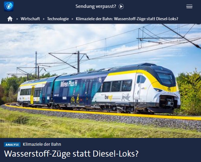 Klimaziele der Bahn Wasserstoff-Züge statt Diesel-Loks?
