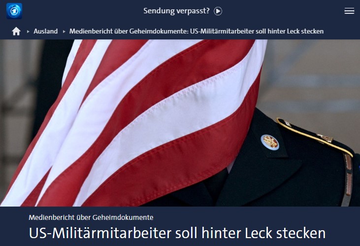 Medienbericht über Geheimdokumente: US-Militärmitarbeiter soll hinter Leck stecken