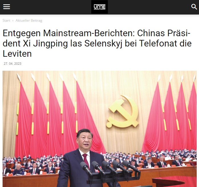Entgegen Mainstream-Berichten: Chinas Präsident Xi Jingping las Selenskyj bei Telefonat die Leviten