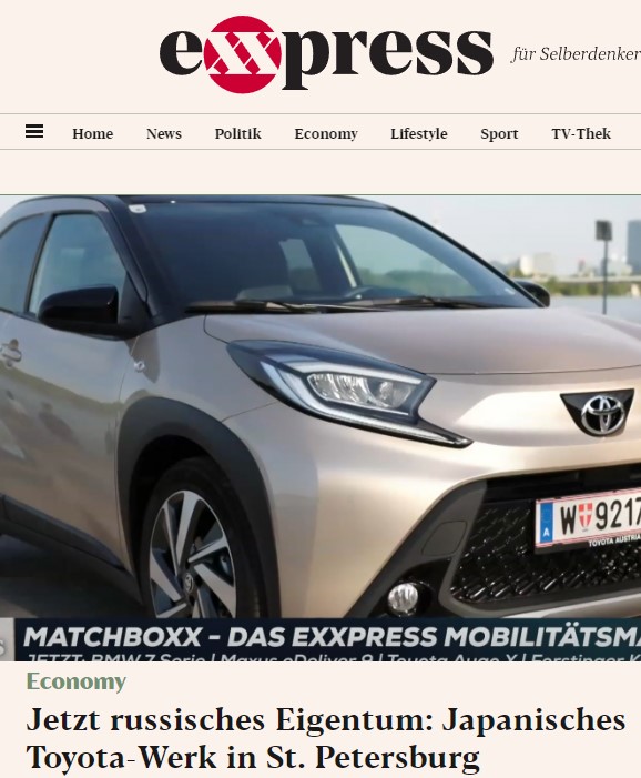 Jetzt russisches Eigentum: Japanisches Toyota-Werk in St. Petersburg