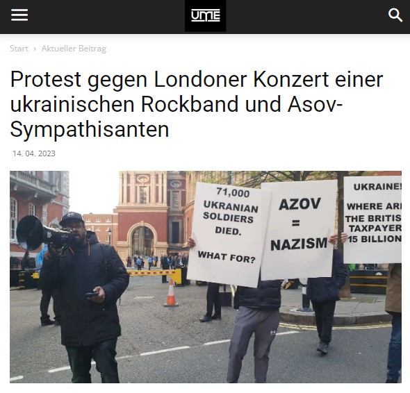 Protest gegen Londoner Konzert einer ukrainischen Rockband und Asov-Sympathisanten