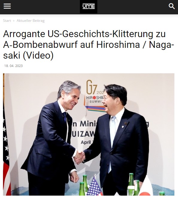 Arrogante US-Geschichts-Klitterung zu A‑Bombenabwurf auf Hiroshima / Nagasaki (Video)