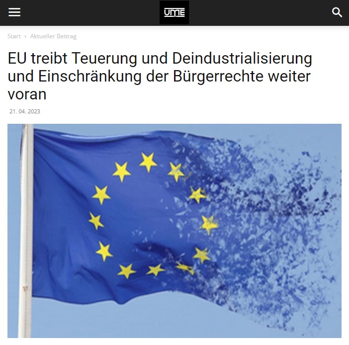 EU treibt Teuerung und Deindustrialisierung und Einschränkung der Bürgerrechte weiter voran