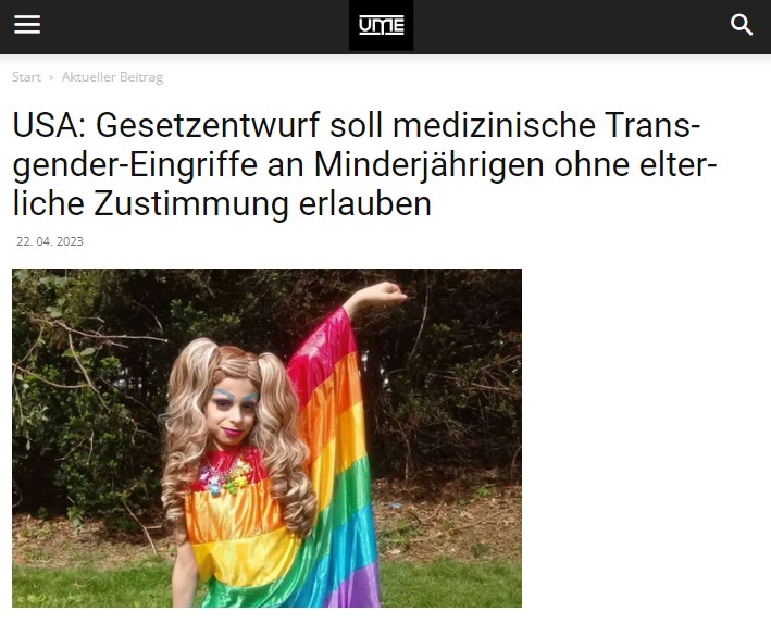 USA: Gesetzentwurf soll medizinische Transgender-Eingriffe an Minderjährigen ohne elterliche Zustimmung erlauben