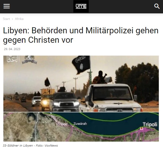 Libyen: Behörden und Mili­tär­po­lizei gehen gegen Christen vor