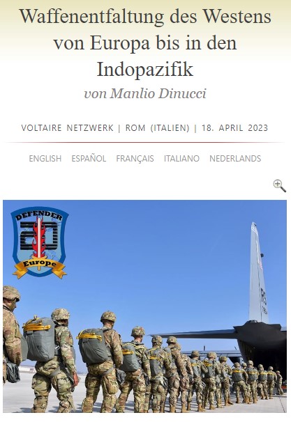 Waffenentfaltung des Westens von Europa bis in den Indopazifik