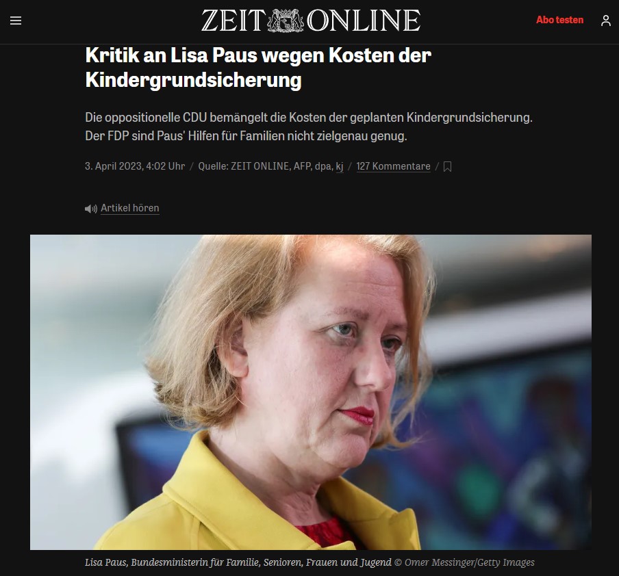 Kritik an Lisa Paus wegen Kosten der Kindergrundsicherung