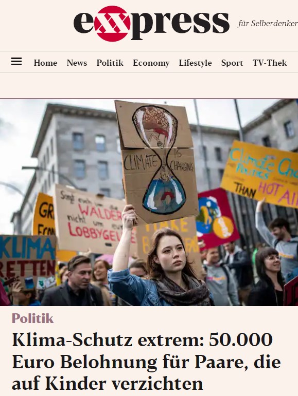 Klima-Schutz extrem: 50.000 Euro Belohnung für Paare, die auf Kinder verzichten