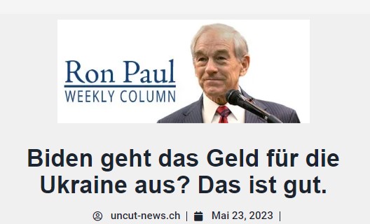 Biden geht das Geld für die Ukraine aus? Das ist gut.