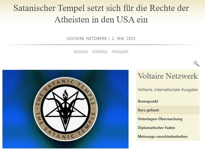 Satanischer Tempel setzt sich für die Rechte der Atheisten in den USA ein