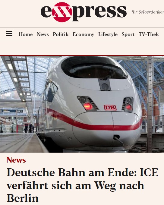 Deutsche Bahn am Ende: ICE verfährt sich am Weg nach Berlin