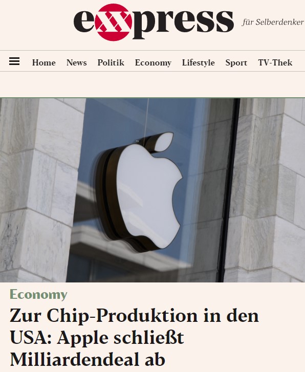 Zur Chip-Produktion in den USA: Apple schließt Milliardendeal ab