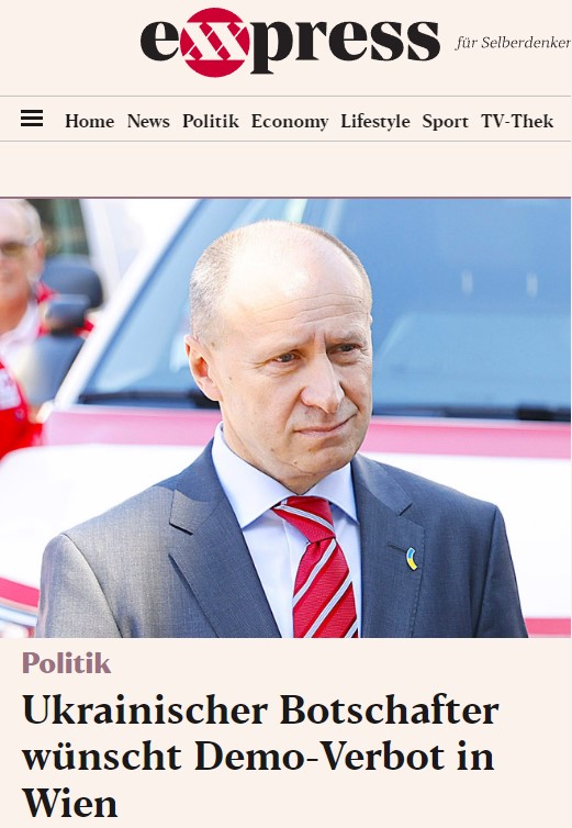 Ukrainischer Botschafter wünscht Demo-Verbot in Wien