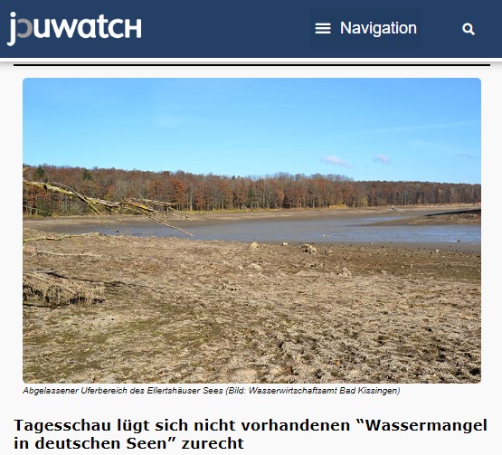Tagesschau lügt sich nicht vorhandenen “Wassermangel in deutschen Seen” zurecht