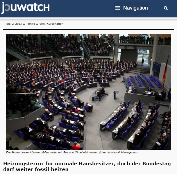 Heizungsterror für normale Hausbesitzer, doch der Bundestag darf weiter fossil heizen