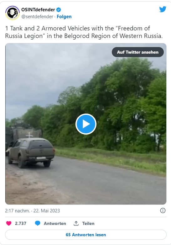 Ukrai­ni­sche Söldner-Armee greift russi­sches Staats­ge­biet an +Update 23.05.2023+ Kämpfe eskalieren