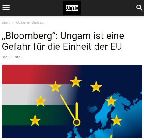 „Bloom­berg“: Ungarn ist eine Gefahr für die Einheit der EU
