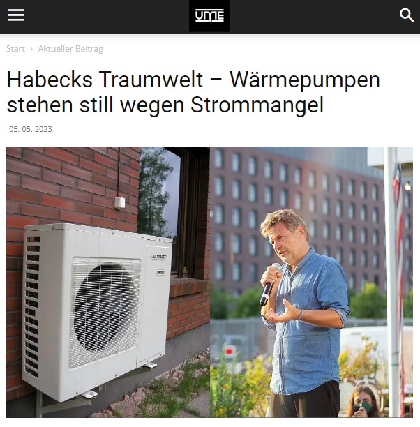 Habecks Traumwelt – Wärmepumpen stehen still wegen Strommangel