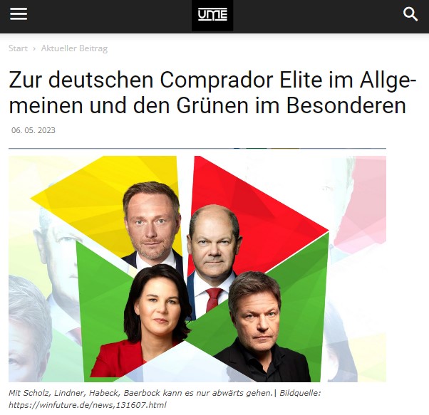 Zur deut­schen Comprador Elite im Allge­meinen und den Grünen im Besonderen