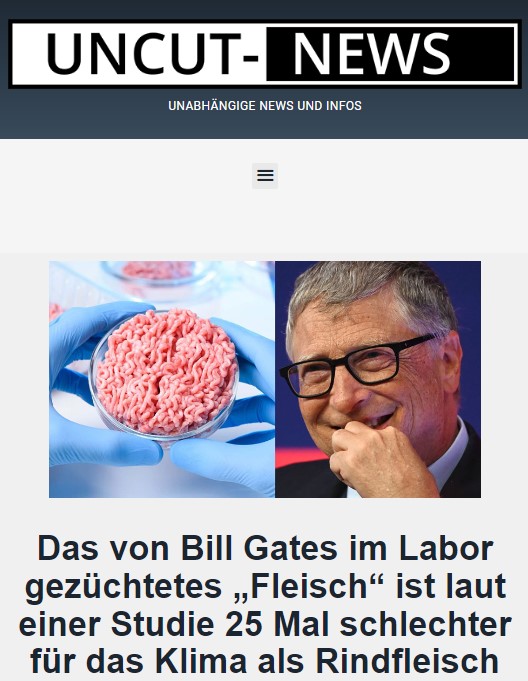 Das von Bill Gates im Labor gezüchtetes „Fleisch“ ist laut einer Studie 25 Mal schlechter für das Klima als Rindfleisch
