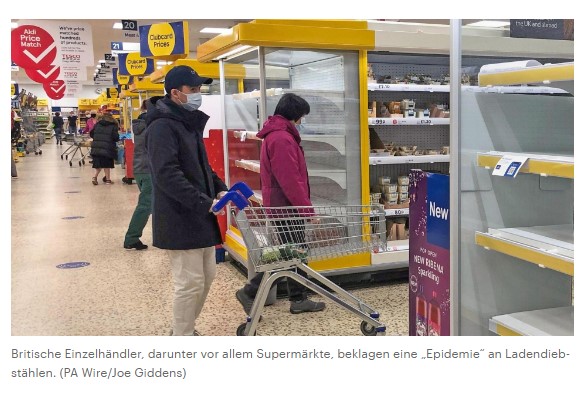Großbritannien Einzelhändler finanzieren Ermittlungen zu Ladendiebstählen