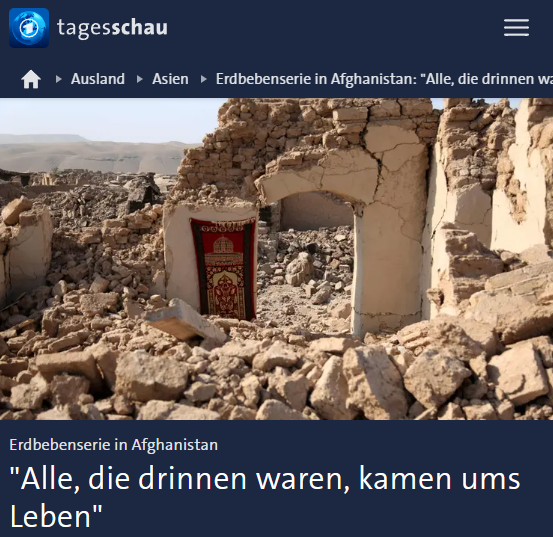 Erdbebenserie in Afghanistan: "Alle, die drinnen waren, kamen ums Leben"