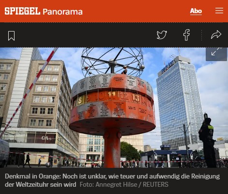 Alexanderplatz in Berlin: Letzte Generation besprüht Weltzeituhr mit Farbe