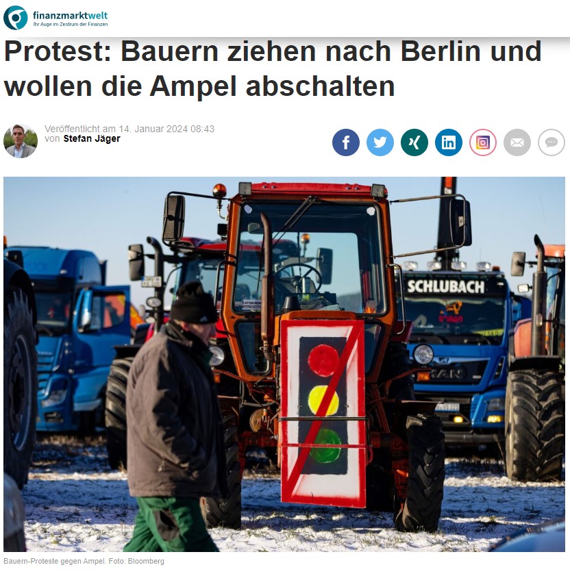 Protest: Bauern ziehen nach Berlin und wollen die Ampel abschalten
